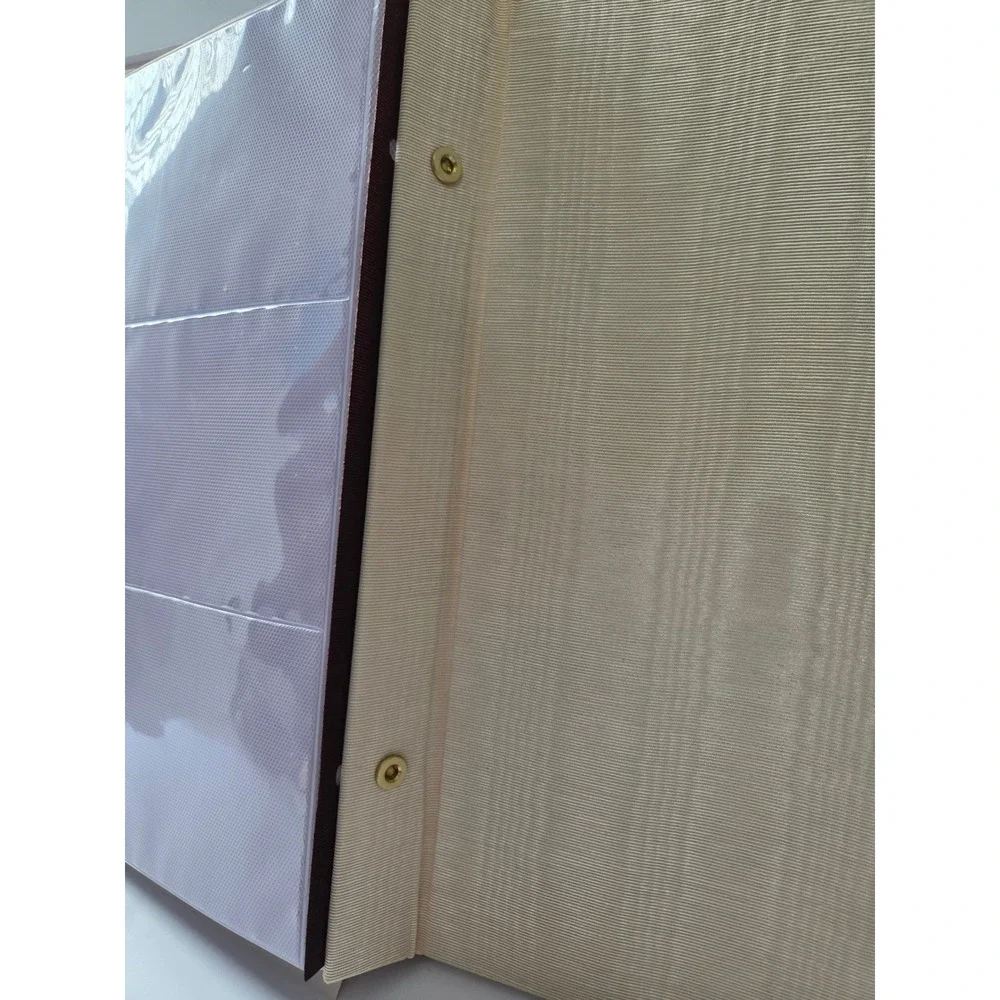 Melannco The Keeper of Memories Photo Album Cream Moire Fabric Brass Screw Post